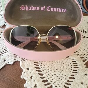 Juicy Couture Sunglasses with Gold Frame and Pink Arms